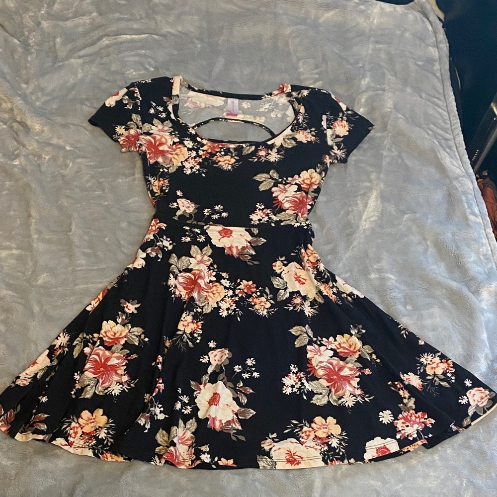 No Boundaries Black Floral Dress
